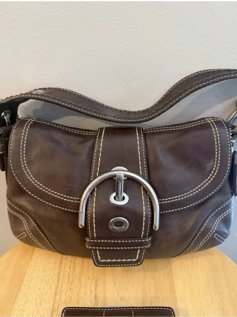 Vintage Coach Brown Soho Hobo Shoulder Bag Purse & Wallet Y2K Buckle 10316 - Picture 2 of 16